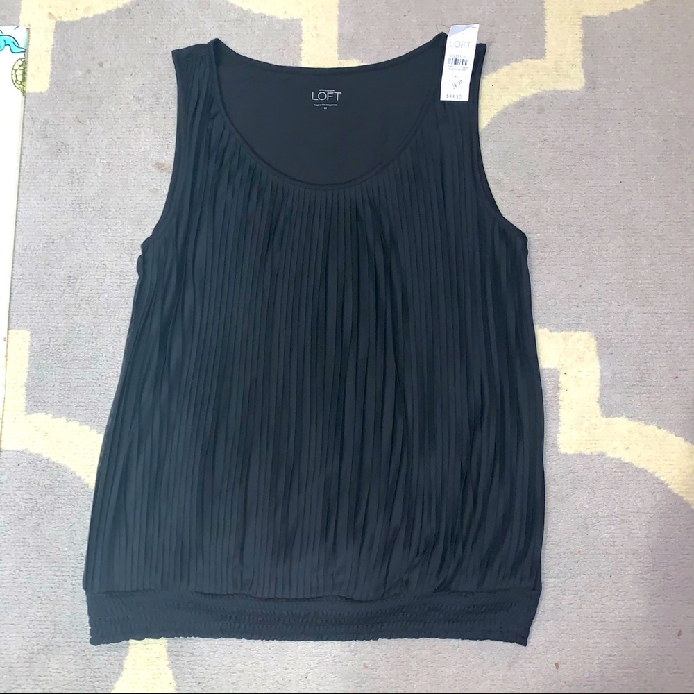 Black ruffled tank top from LOFT